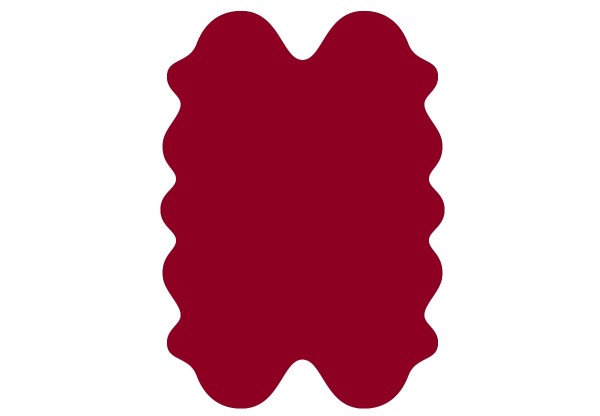 exklusive Lammfell Fellteppiche rot gefärbt, 4 Einzelfelle, waschbar, Haarlänge ca. 70 mm, ca. 185x125 cm