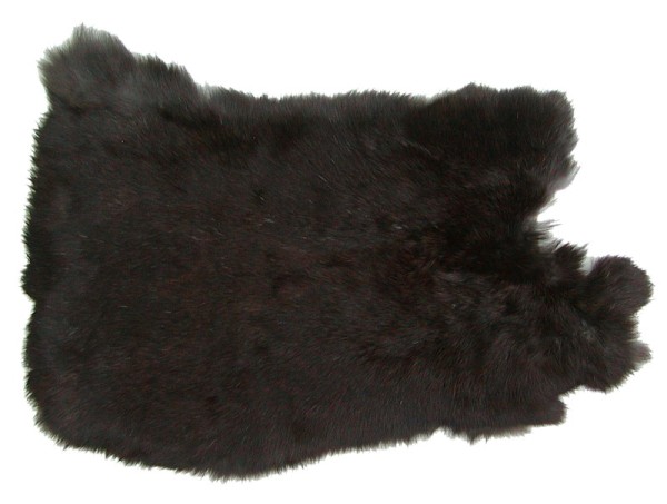 Kaninchenfelle dunkelbraun naturfarben, ca. 30x30 cm, Felle vom Kaninchen mit seidigem Haar