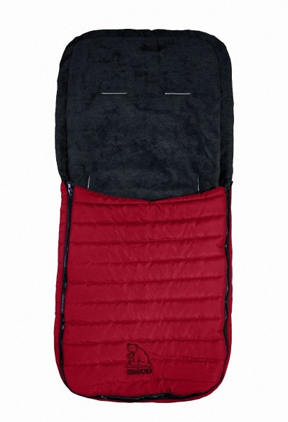 Baby Übergangs Stepp Fleece Fußsack für kühle Tage rot waschbar, für Kinderwagen, Buggy, ca. 91x43 cm, 6 Gurtschlitze