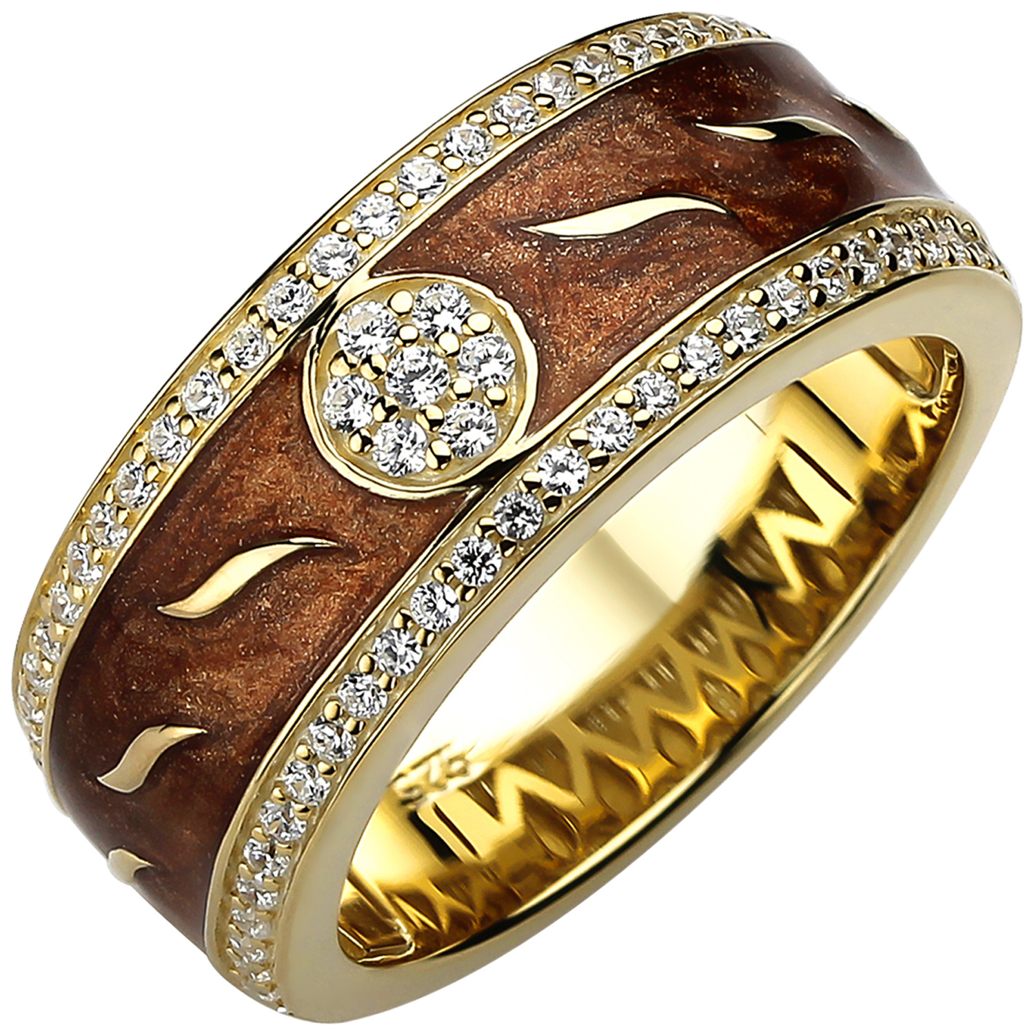 Damen Ring 925er Sterling Silber gold vergoldet mit 67 Zirkonias ...