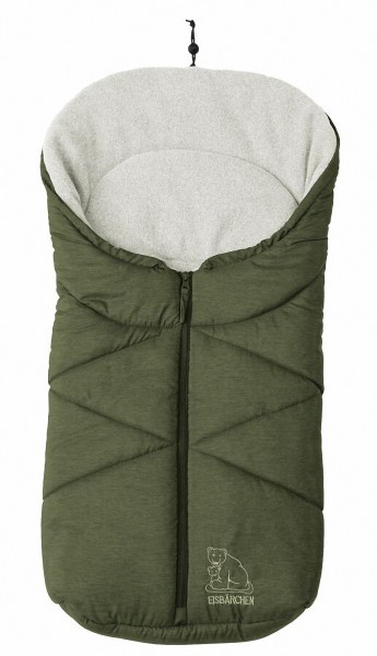 molliger Baby Winter Fleece Fußsack grün meliert, für Tragschalen, Autositze, ca. 79x39 cm, warm wattiert