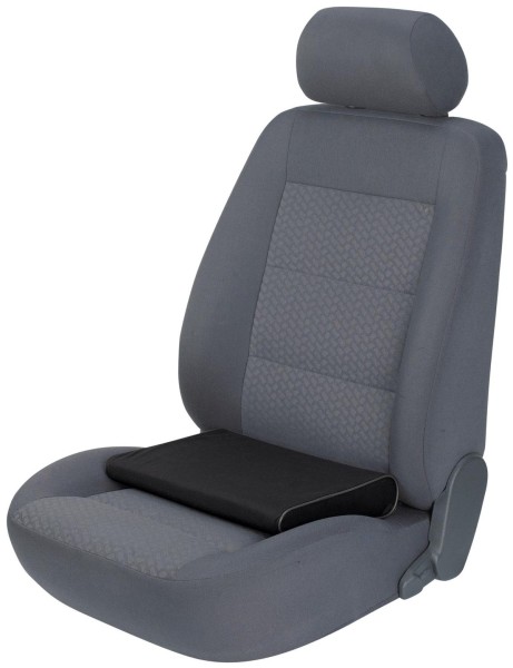 ergonomisches Baumwoll Auto Sitzkissen schwarz 45x45 cm, entlastet Rücken+Wirbelsäule, 30 Grad waschbar