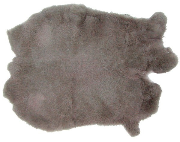 Kaninchenfelle grau gefärbt, ca. 30x30 cm, Felle vom Kaninchen mit seidigem Haar