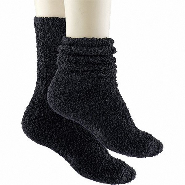 Camano Cuddle Socks black, 2er Pack flauschige Damen Kuschel Socken schwarz