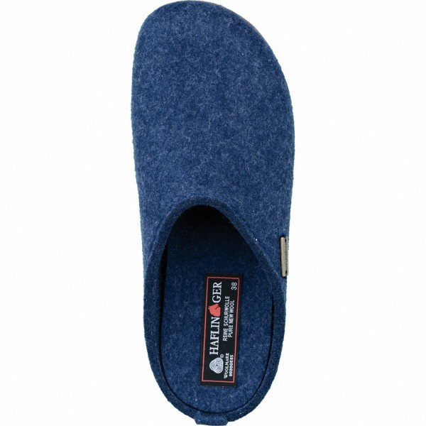 Haflinger Fundus Everest Damen, Herren Filz Hausschuhe Pantoffeln blau, herausnehmbares Fußbett