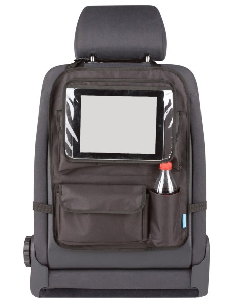 Kombination Universal Auto Rücksitz Tasche + abnehmbarer Tablet Halter,  51x38,5 cm, Montage an der Kopfstütze