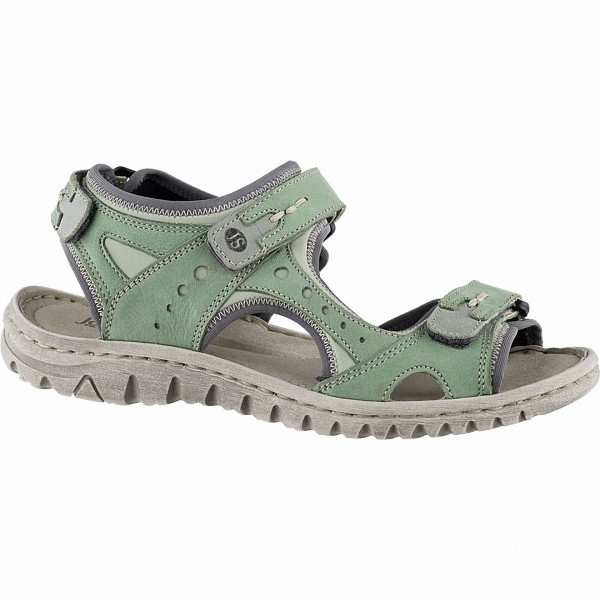 Josef Seibel Lucia 17 praktische Damen Leder Sandalen grün, weich gepolstertes Fußbett