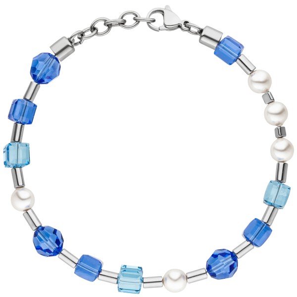 Edelstahl Armband Hämatit Edelstahlarmband cm, Kristallsteinen und mit 21 blauen
