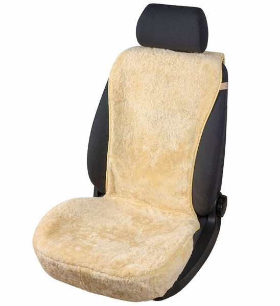 kuschelweiche Universal Lammfell Autositz Auflage beige für alle PKW, Sommer + Winter, 100% australische Lammfelle