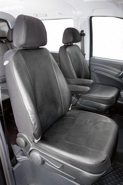 Passform Sitzbezüge für Mercedes Vito W638+W639, passgenauer Kunstleder  Sitzbezug 2 Einzelsitze+Armlehne, ab Bj. 06/2003-05/2014