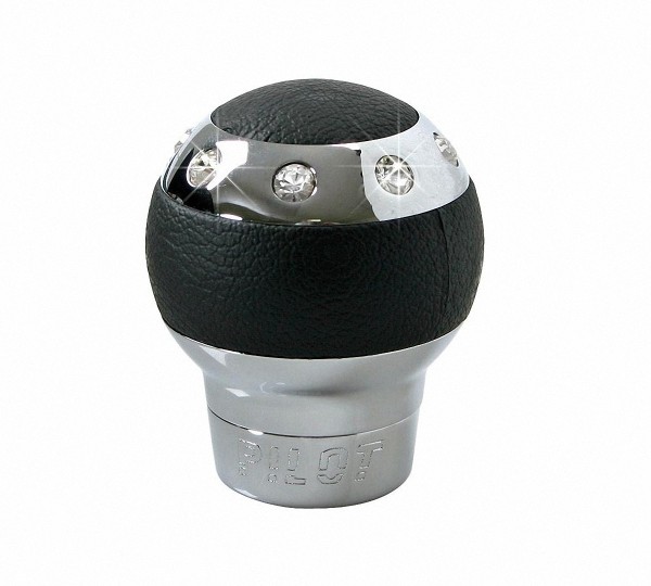 LAMPA edler Universal Schaltknauf GTX Brilliant schwarz, Leder/Aluminium, Schaltkopf, Schalthebel