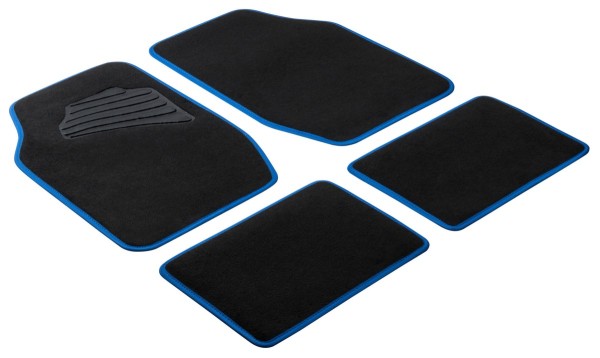 Komplett Set Universal Auto Fußraum Matten Matrix blau 4-teilig, Anti Slip, rutschfest, Autoteppiche, Auto Fußmatten