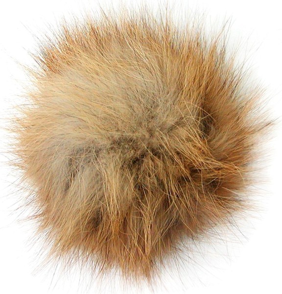 Echt Fuchsfell Fellbommeln fuchsfarben natur, Ø ca. 14 cm, mit Schlaufe