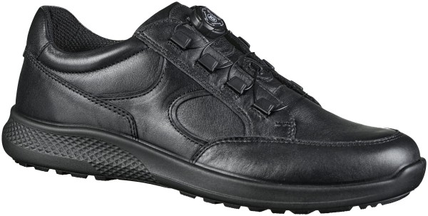 Jomos sportliche Glattleder Slipper in schwarz, Extrem Weite, herausnehmbares Jomos Aircomfort Fußbett