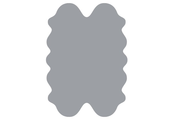 exklusive Lammfell Fellteppiche grau gefärbt, 4 Einzelfelle, waschbar, Haarlänge ca. 70 mm, ca. 185x125 cm