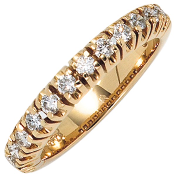 Damen Ring 585 Gold Gelbgold 13 Diamanten Brillanten 0,50ct. Goldring