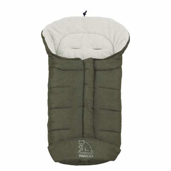 molliger Baby Winter Fleece Fußsack dunkelgrün meliert, voll waschbar, für Kinderwagen, Buggy, ca. 98x47cm