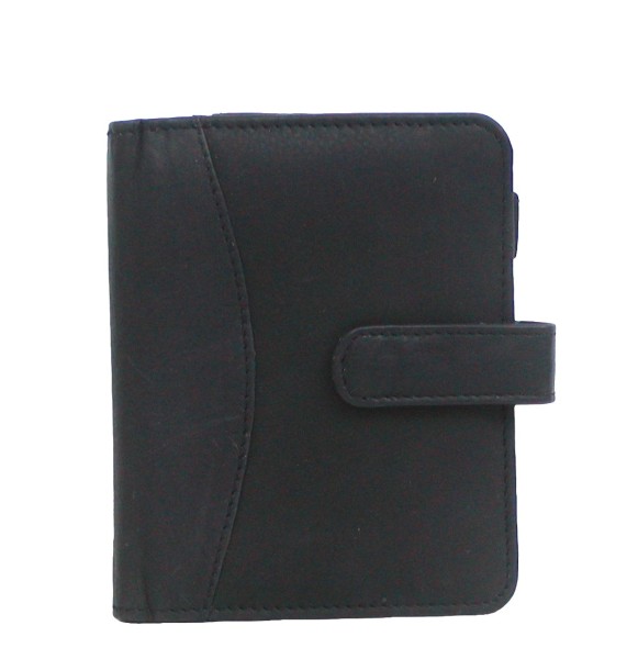 Leder Tasche schwarz für Handy, Minicomputer, elektronische Notizbücher, 2 x CC, 1 Stiftschlaufe, 1 x Ausweis