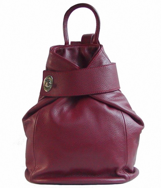 Eastline Damen Leder Rucksack rot, auch als Tasche nutzbar, viele Fächer, 28 cm breit, 33 cm hoch, 14 cm tief