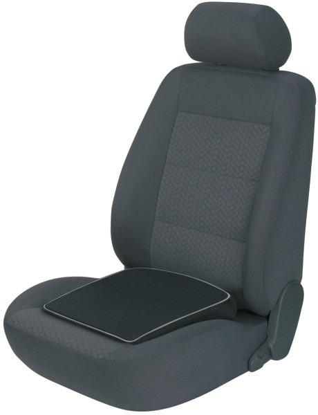 ergonomisches Baumwoll Auto Keil Sitzkissen schwarz grau 36x40 cm,  entlastet Rücken+Wirbelsäule, 30 Grad waschbar