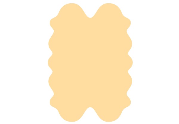 exklusive Lammfell Fellteppiche beige gefärbt, 4 Einzelfelle, waschbar, Haarlänge ca. 70 mm, ca. 185x125 cm