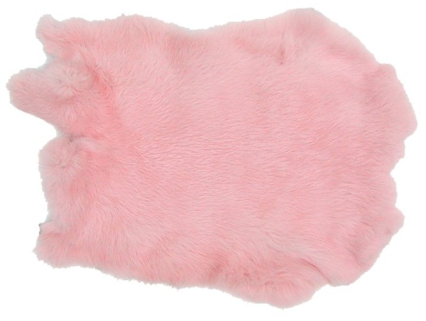 Kaninchenfelle rosa gefärbt, ca. 30x30 cm, Felle vom Kaninchen mit seidigem Haar
