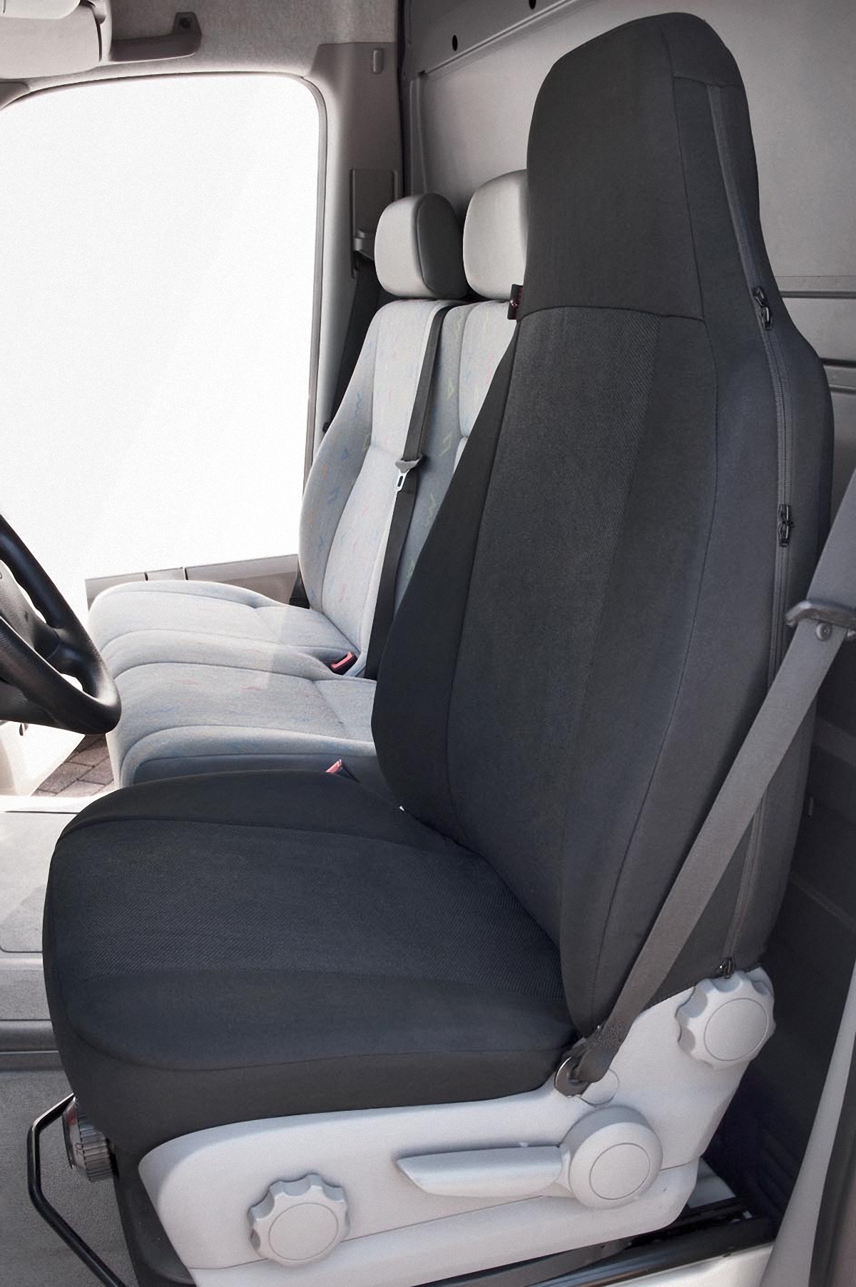 Universal Polyester Highback waschbar, anthrazit Reißverschluss auch Sitzbezug 1 Vordersitzbezug Seitenairbags, PKW