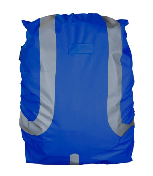 Safety Maker Rucksack Regenschutz reflektierend blau wasserbeständig 45 Liter, sichtbar bis 100 m, Rucksack Überzug, Regenhülle