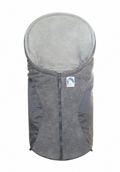 molliger Baby Winter Fleece Fußsack grau, für Tragschalen, Autositze, ca. 79x39 cm, warm wattiert