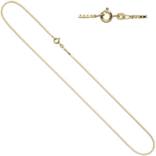 Halskette 40 cm, 1,5 mm, Venezianerkette 333er Gelbgold, Federring, Gewicht ca. 4,6 Gramm