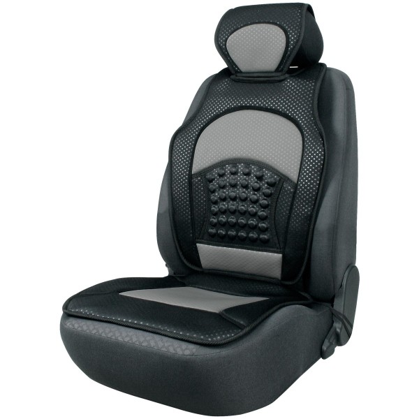 trendige Universal Auto Sitzauflage Space schwarz silber mit Nackenstütze,  30 Grad waschbar, für alle PKW