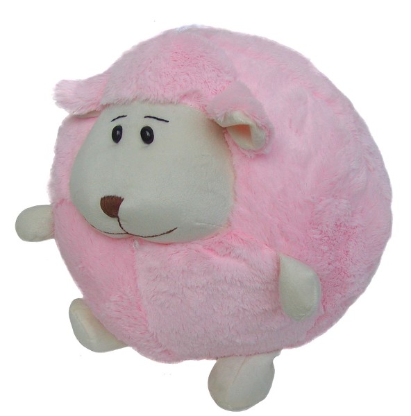 süßes superweiches Stofftier Kuscheltier Kugel Schaf aus Mikrofaser rosa, voll waschbar bei 30 Grad, Ø ca. 35 cm